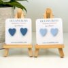 Blue Jeans Heart Studs