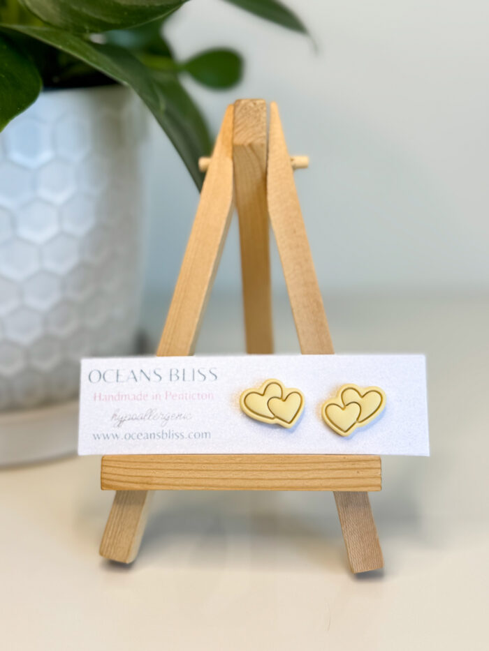 Double Heart Studs (3 Colours)