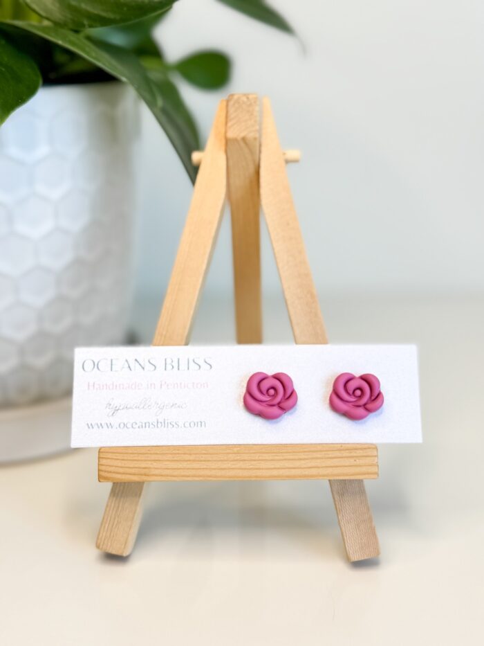 Garden Rose Studs (4 Spring Colours) - Image 2