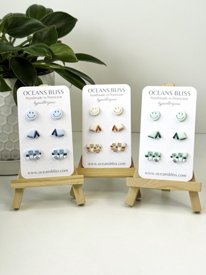 Happy Camper Stud Set (3 Colours)