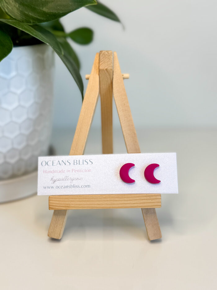 Crescent Moon Studs (3 Vibrant Colours) - Image 2