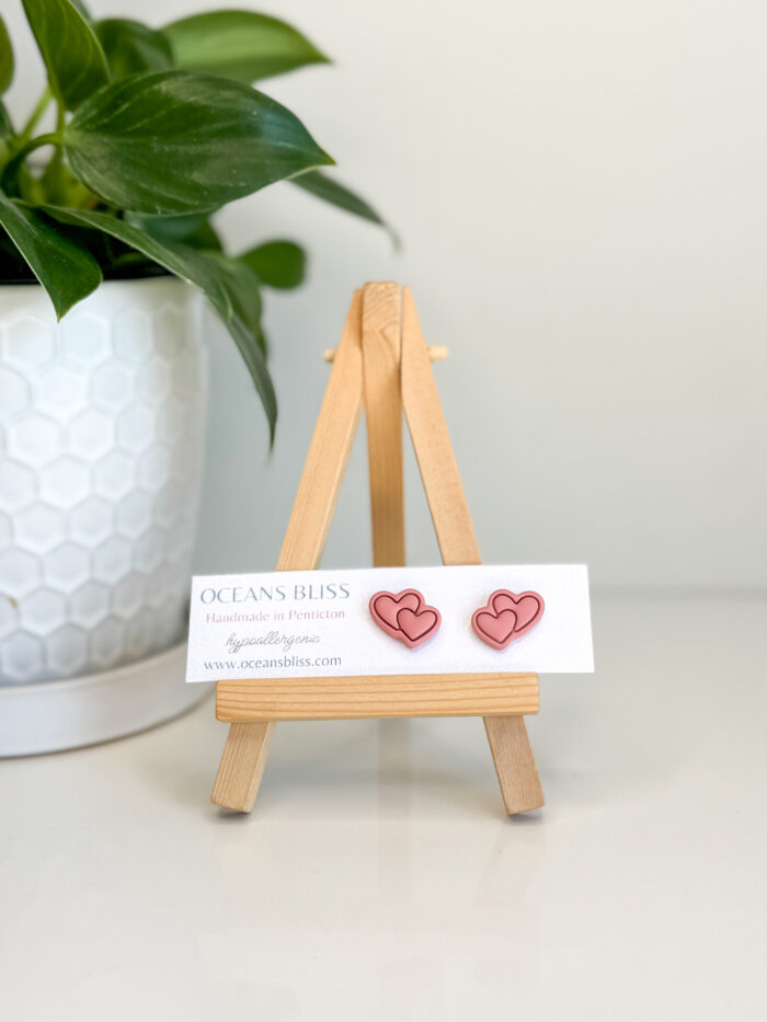 Double Heart Studs (3 Colours) - Image 3