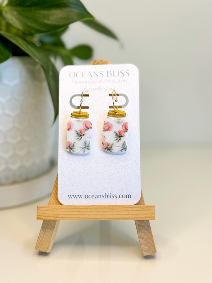 Canned Peaches Mini Mason Jar Dangles