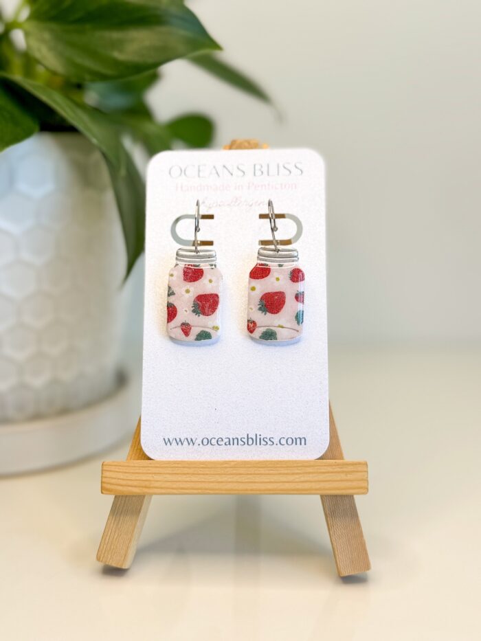 Canned Strawberries Mini Mason Jar Dangles