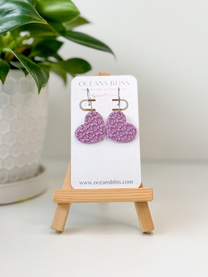Cherry Blossom Heart Hoops (2 Colours) - Image 2